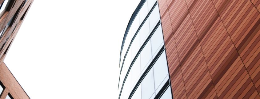 Cladding on the side of a multi-storey building