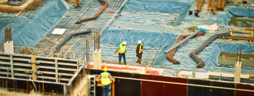 Men working on a construction site