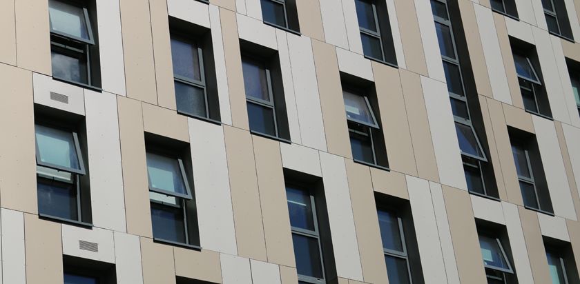 non-acm cladding on the outside of a building